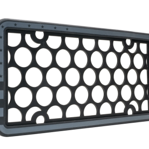 Cruiser License Plate Frame, Silicone Ii™, Black and Gray American Flag Design, Frame Only – 34004