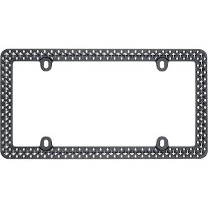 Cruiser License Plate Frame, Defender Design, Powder Coated Frame with Chrome Plated Inserts, Glossy Black – 58153