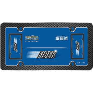 Cruiser License Plate Frame, Fiber, Chrome Plated, Black/ Chrome, Plastic – 59053