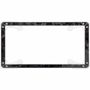 Cruiser License Plate Frame, Forged ™, Without Design, Without Illumination, Black, Carbon Fiber Frame, With Anodized Aluminum Corner Brackets – 59298