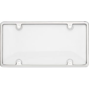 Cruiser License Plate Frame, Tuf Combo, Without Design, Chrome Plated, ABS Plastic, With Clear Polycarbonate Tuf Shield – 62031