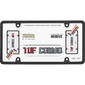 Cruiser License Plate Frame, Tuf Combo, Without Design, Black, ABS Plastic, With Clear Polycarbonate Tuf Shield – 62051