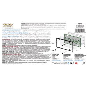 Cruiser License Plate Frame, Tuf Combo, Without Design, Black, ABS Plastic, With Clear Polycarbonate Tuf Shield – 62051