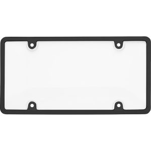 Cruiser License Plate Frame, Tuf Combo, Without Design, Black, ABS Plastic, With Clear Polycarbonate Tuf Shield – 62051