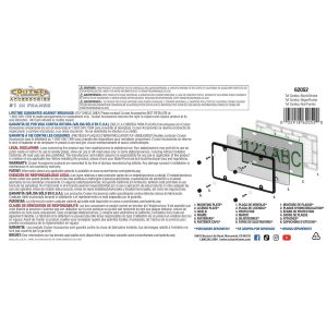 Cruiser License Plate Frame, Tuf Combo, Without Design, Black, ABS Plastic, With Smoke Polycarbonate Tuf Shield – 62052