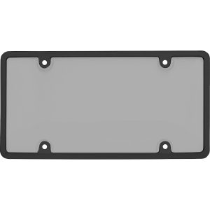 Cruiser License Plate Frame, Tuf Combo, Without Design, Black, ABS Plastic, With Smoke Polycarbonate Tuf Shield – 62052