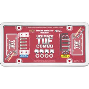 Cruiser License Plate Frame, Ultimate Tuf Combo, Without Design, Chrome Plated, ABS Plastic – 62310