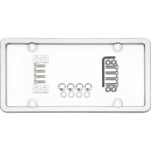 Cruiser License Plate Frame, Ultimate Tuf Combo, Without Design, Chrome Plated, ABS Plastic – 62310