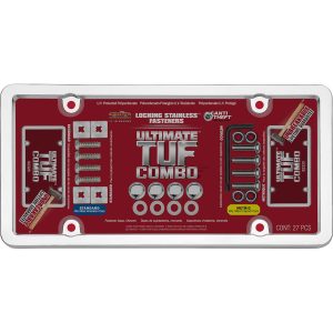 Cruiser License Plate Frame, Ultimate Tuf Combo, Without Design, Chrome Plated, ABS Plastic – 62320