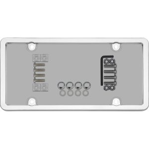 Cruiser License Plate Frame, Ultimate Tuf Combo, Without Design, Chrome Plated, ABS Plastic – 62320