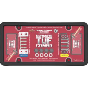 Cruiser License Plate Frame, Ultimate Tuf Combo, Without Design, Black, ABS Plastic – 62510