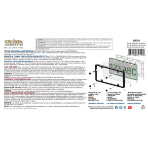 Cruiser License Plate Frame, Ultimate Tuf Combo, Without Design, Black, ABS Plastic – 62510