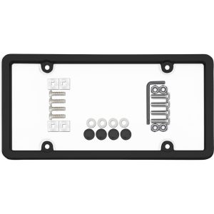 Cruiser License Plate Frame, Ultimate Tuf Combo, Without Design, Black, ABS Plastic – 62510