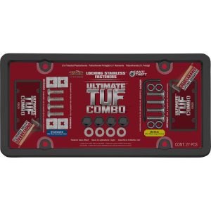 Cruiser License Plate Frame, Ultimate Tuf Combo, Without Design, Black, ABS Plastic – 62520