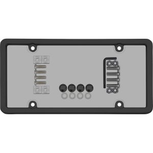 Cruiser License Plate Frame, Ultimate Tuf Combo, Without Design, Black, ABS Plastic – 62520
