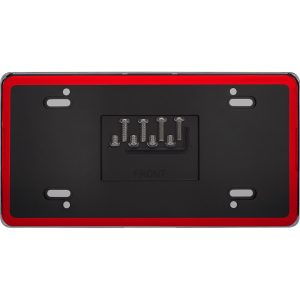 Cruiser License Plate Frame, Vault, Without Design, Red, ABS Plastic – 62738