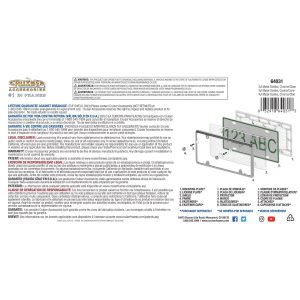 Cruiser License Plate Frame, Tuf Combo, Without Design, Chrome Plated, Die Cast Metal, With Clear Polycarbonate Tuf Shield – 64031