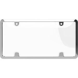 Cruiser License Plate Frame, Tuf Combo, Without Design, Chrome Plated, Die Cast Metal, With Clear Polycarbonate Tuf Shield – 64031
