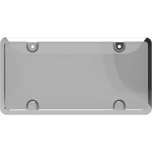 Cruiser License Plate Frame, Tuf Combo, Without Design, Chrome Plated, Die Cast Metal, With Smoke Polycarbonate Tuf Shield – 64032