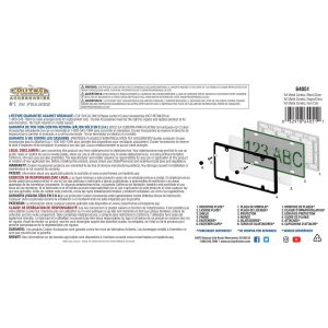 Cruiser License Plate Frame, Tuf Combo, Without Design, Powder Coated, Black, Die Cast Metal, With Clear Polycarbonate Tuf Shield – 64051