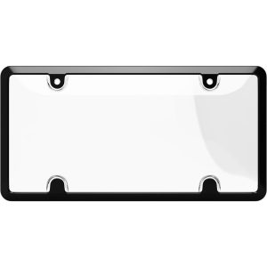 Cruiser License Plate Frame, Tuf Combo, Without Design, Powder Coated, Black, Die Cast Metal, With Clear Polycarbonate Tuf Shield – 64051