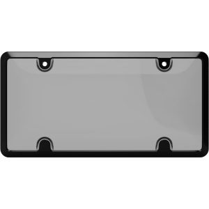 Cruiser License Plate Frame, Tuf Combo, Without Design, Powder Coated, Black, Die Cast Metal, With Smoke Polycarbonate Tuf Shield – 64052