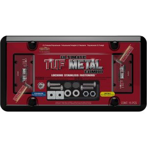 Cruiser License Plate Frame, Tuf Combo, Without Design, Powder Coated, Black, Die Cast Metal – 64520