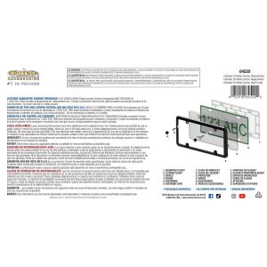 Cruiser License Plate Frame, Tuf Combo, Without Design, Powder Coated, Black, Die Cast Metal – 64520