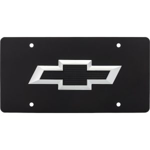 Cruiser License Plate, Chevy Bowtie, 2 Sided (1 Side Is Matte Black Emblem and Other Side Is Gold Plated Emblem) – 70205