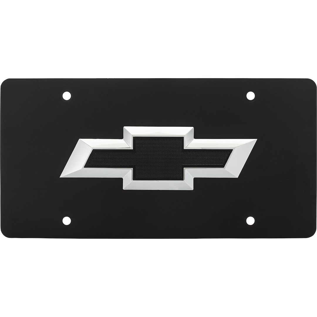 Cruiser License Plate, Chevy Bowtie, 2 Sided (1 Side Is Matte Black Emblem and Other Side Is Gold Plated Emblem) – 70205
