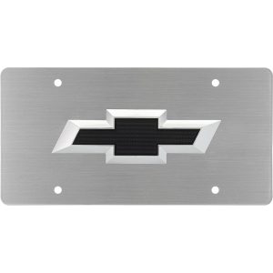 Cruiser License Plate, Chevy Bowtie, 2 Sided (1 Side Is Matte Black Emblem and Other Side Is Gold Plated Emblem) – 70205