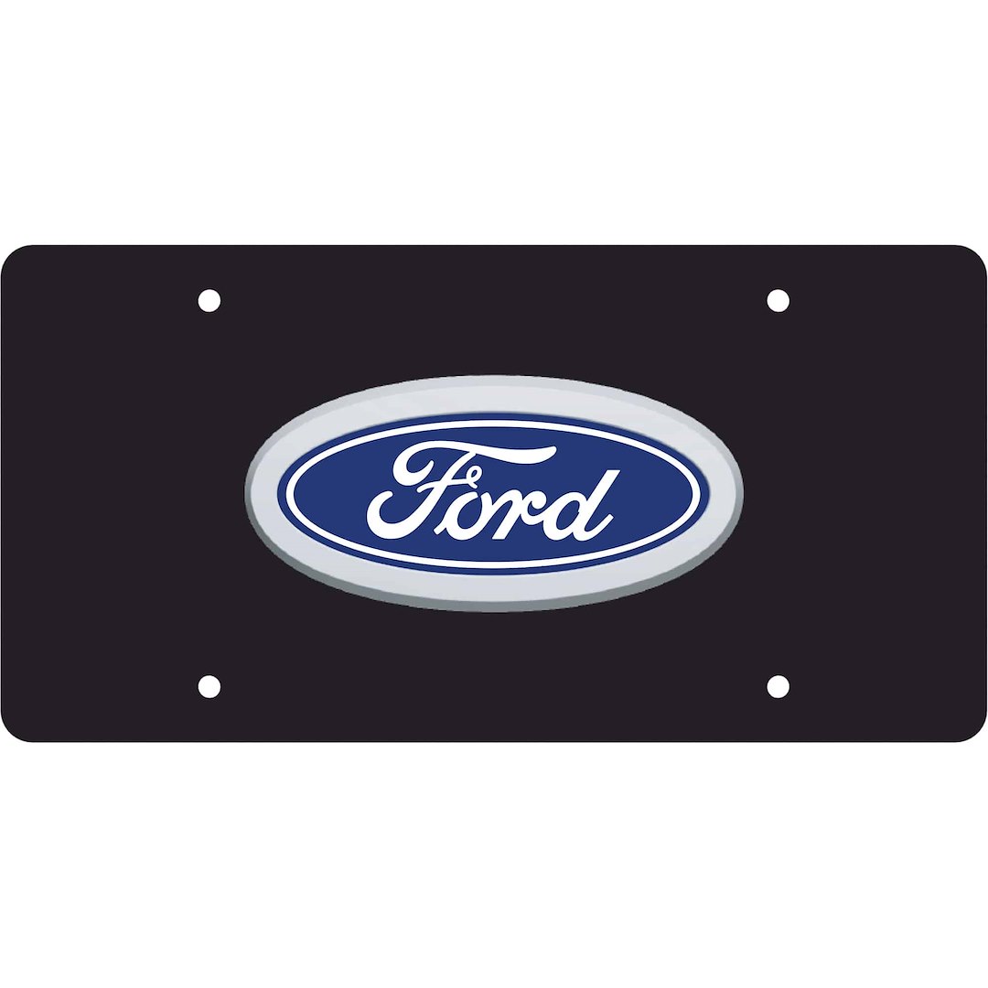 Cruiser License Plate, Novelty Plate, Two Sided Reversible, Ford Logo Emblem, Polished, Silver/ Matte Black Background – 70207
