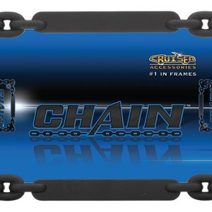 Cruiser License Plate Frame, Chain ™, Matte Black Powder Coated Finish, Durable Zinc Die Cast Metal – 77500