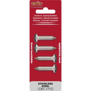 Cruiser License Plate Mounting Hardware, For Domestic and Import Vehicles, Standard Stainless Steel, Set of 4 – 80430