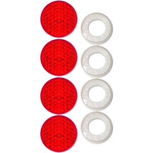 Cruiser License Plate Bolt Cover, Reflector II, Red, Plastic, Four Screw Caps and Four Cap Retainers – 82226