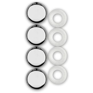 Cruiser License Plate Bolt Cover, Chrome Plated, Plastic, Four Screw Caps and Four Cap Retainers – 82630