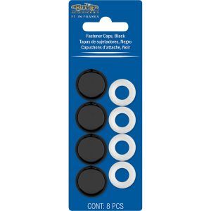 Cruiser License Plate Bolt Cover, Black, Plastic, Four Screw Caps and Four Cap Retainers – 82650