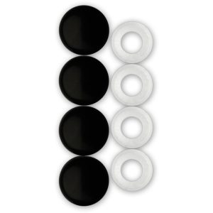 Cruiser License Plate Bolt Cover, Black, Plastic, Four Screw Caps and Four Cap Retainers – 82650