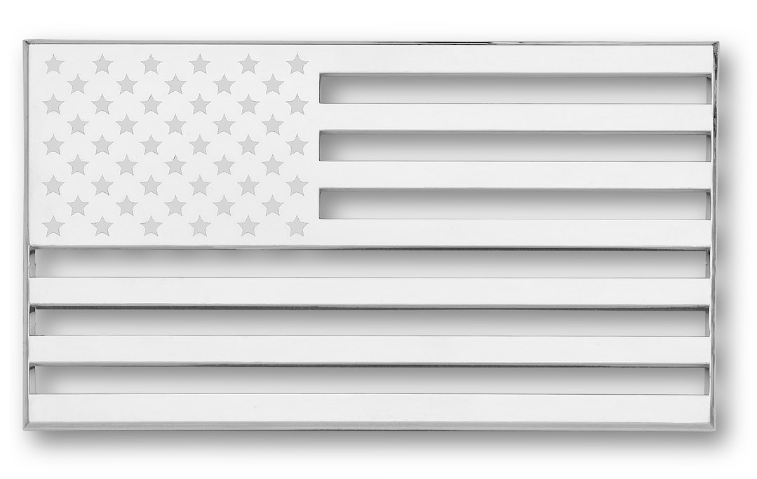 Cruiser Decal, 3D-Cals, USA Flag, Square, Chrome Plated, Plastic – 83083