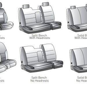Coverking Seat Cover, Custom, Bench – 40/60, Premium Leatherette, Light Gray with Black Sides, For One Row – CSCQ13HI7315