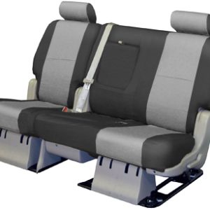 Coverking Seat Cover, Custom, Bench – 40/60, Premium Leatherette, Light Gray with Black Sides, For One Row – CSCQ13HI7315