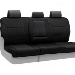 Coverking Seat Cover, Custom, 60/40 Split Bench, With Two Non-Removable Headrests, Neoprene, Black/Red, For One Row – SPC371
