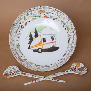 Camp Casual Dish Set, Multiple Color, Melamine, With Serving Bowl and Server Set, Bpa Free – CC-003