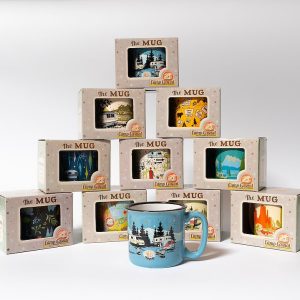 Camp Casual Cup, Coffee Mug, 15 Ounce Capacity, With Handle, Starry Night Design, Blue, Ceramic, Dishwasher/ Microwave Safe, Single – CC-004B