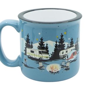 Camp Casual Cup, Coffee Mug, 15 Ounce Capacity, With Handle, Starry Night Design, Blue, Ceramic, Dishwasher/ Microwave Safe, Single – CC-004B