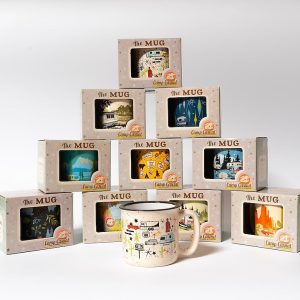 Camp Casual Cup, Coffee Mug, 15 Ounce Capacity, With Handle, Wonderlust White Design, Ceramic, Dishwasher/ Microwave Safe, Single – CC-004C