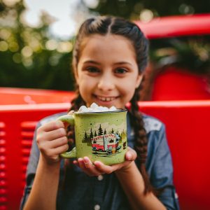 Camp Casual Cup, Coffee Mug, 15 Ounce Capacity, With Handle, Beary Green Design, Ceramic, Dishwasher/ Microwave Safe, Single – CC-004G