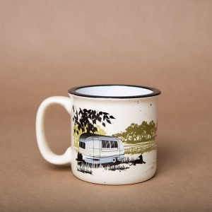 Camp Casual Cup, Coffee Mug, 15 Ounce Capacity, With Handle, Paws and Relax Design, Cream, Ceramic, Dishwasher/ Microwave Safe, Single – CC-004PR