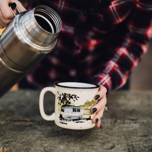 Camp Casual Cup, Coffee Mug, 15 Ounce Capacity, With Handle, Paws and Relax Design, Cream, Ceramic, Dishwasher/ Microwave Safe, Single – CC-004PR