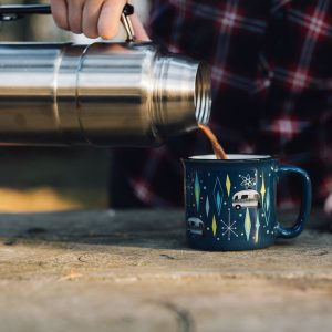 Camp Casual Cup, Coffee Mug, 15 Ounce Capacity, With Handle, Vintage Blues Design, Blue, Ceramic, Dishwasher/ Microwave Safe, Single – CC-004VB